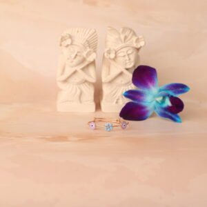 Kadha- Blue Flower Purple Eye- single piece