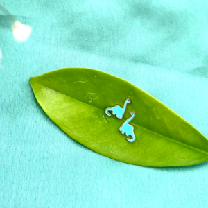 Earring- Blue Dino