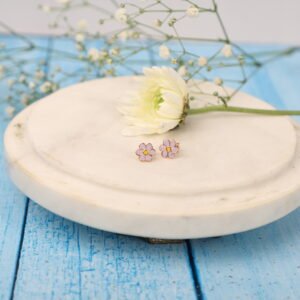 Earrings- Purple Flower