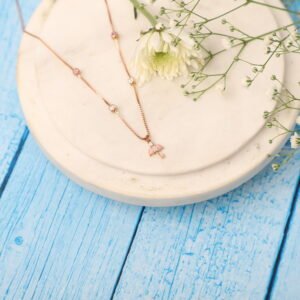 Necklace- Pink White Umbrella